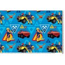 Cotton Jersey Fabric firefighter Sam Digital Print blue car