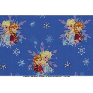 Cotton Jersey Fabric Disney Frozen Elsa and Anna iceflower blue Digital Print