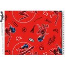 Cotton Jersey Fabric Miraculous - Lady Bug red Digital...