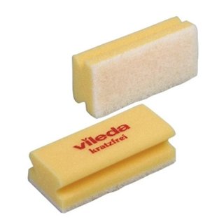 Vileda High Foam Scourer Non-Scratch Cleaning Scourer yellow 10 Pieces/pack